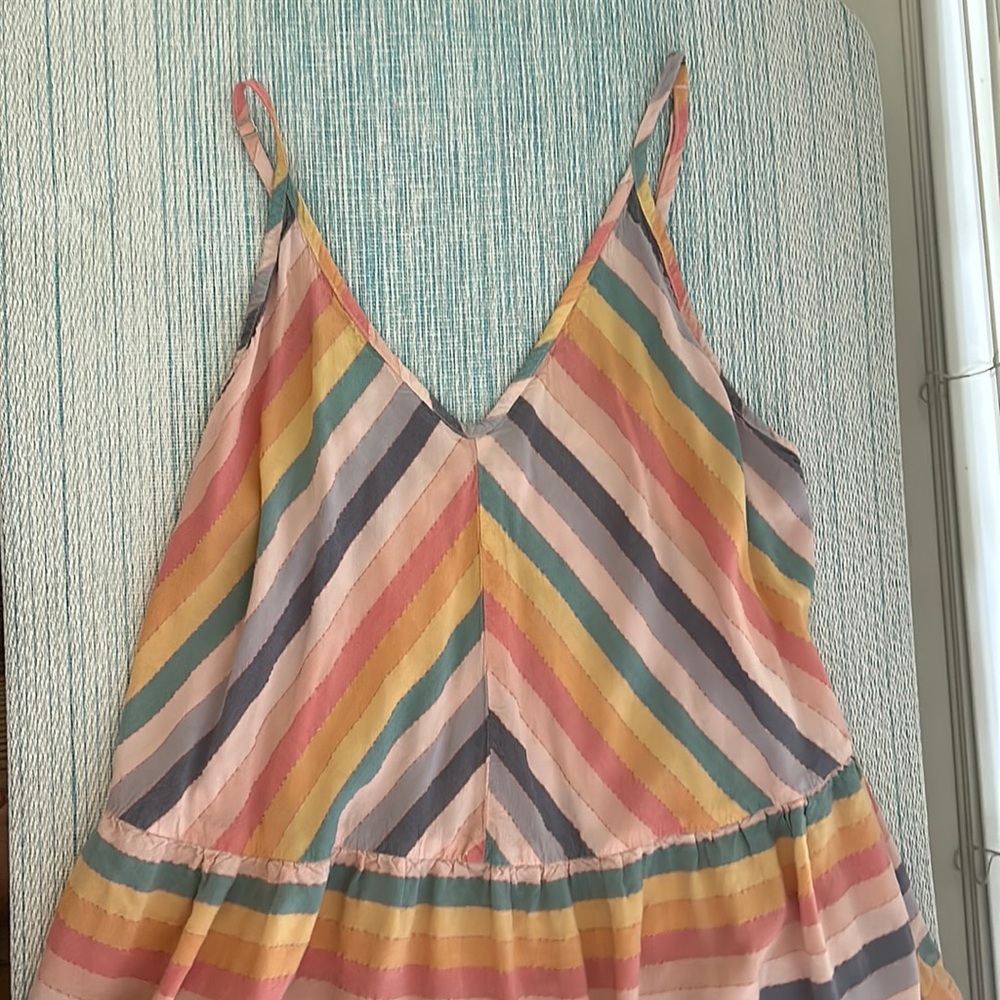 Rainbow spaghetti strap blouse